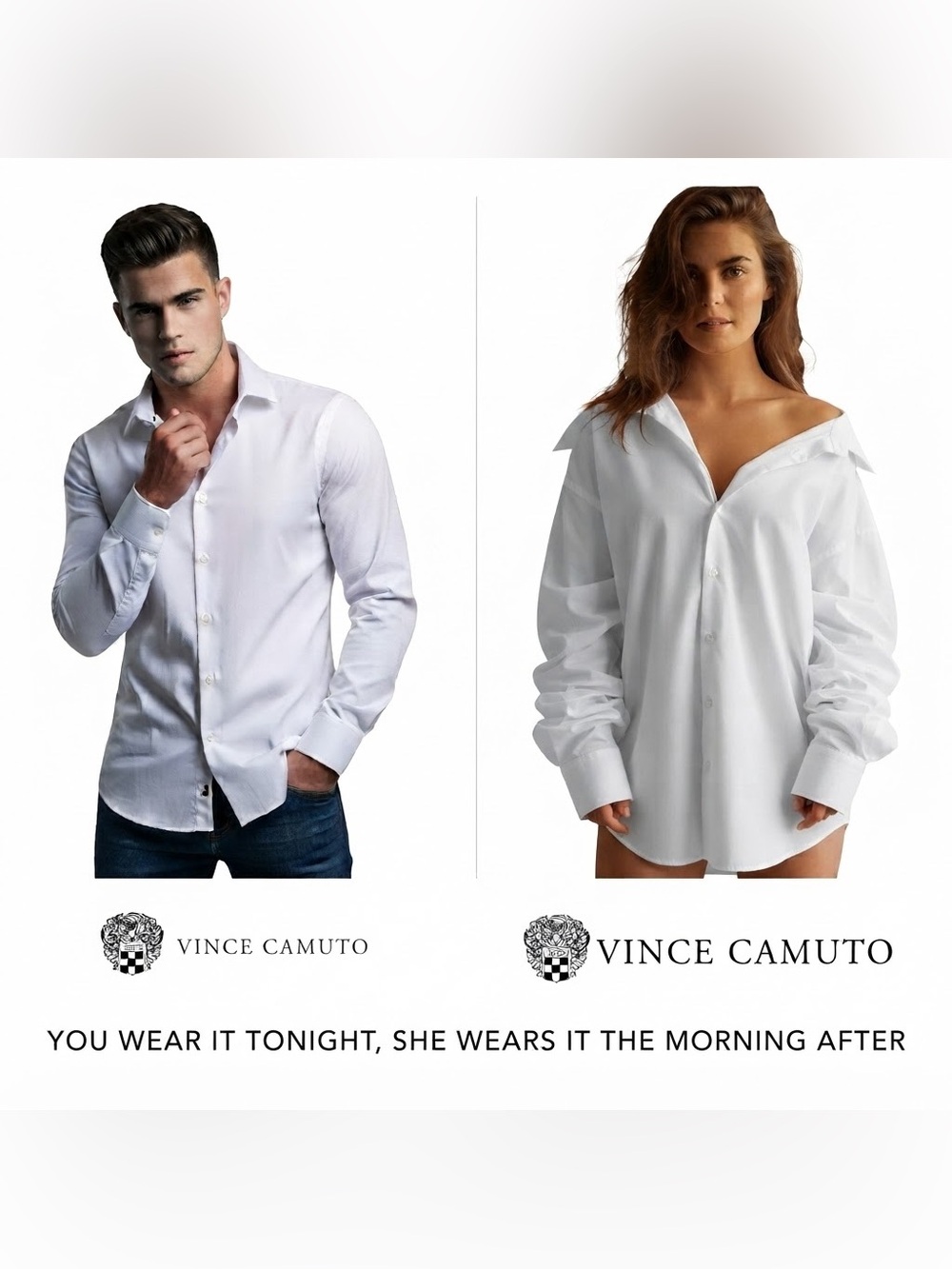 Vince Camuto New Crisp White Button Down Dress or Casual Shirt Stretch Cotton XL